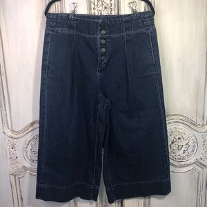 Habitual Cotton Blend Wide Leg Medium Wash Cropped Jeans Size 31